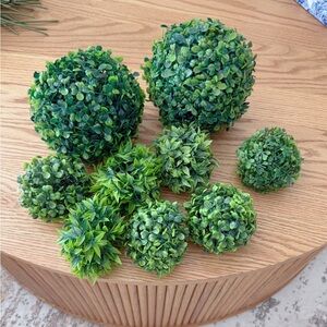 Artificial Boxwood Topiary Balls - Green Decorative Set
